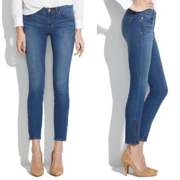 Madewell Skinny Skinny Ankle Zip Jeans Sky Wash Size 25‎ - Picture 1 of 8
